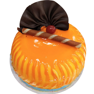 "Designer Round shape Gel Garnish Cake - half kg - Click here to View more details about this Product